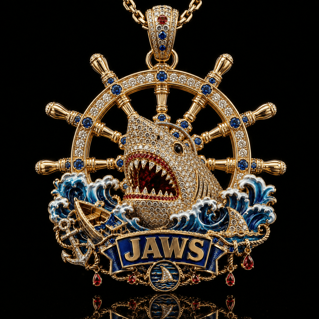 JAWS Solid Gold Chain with Diamond Pendant PDL