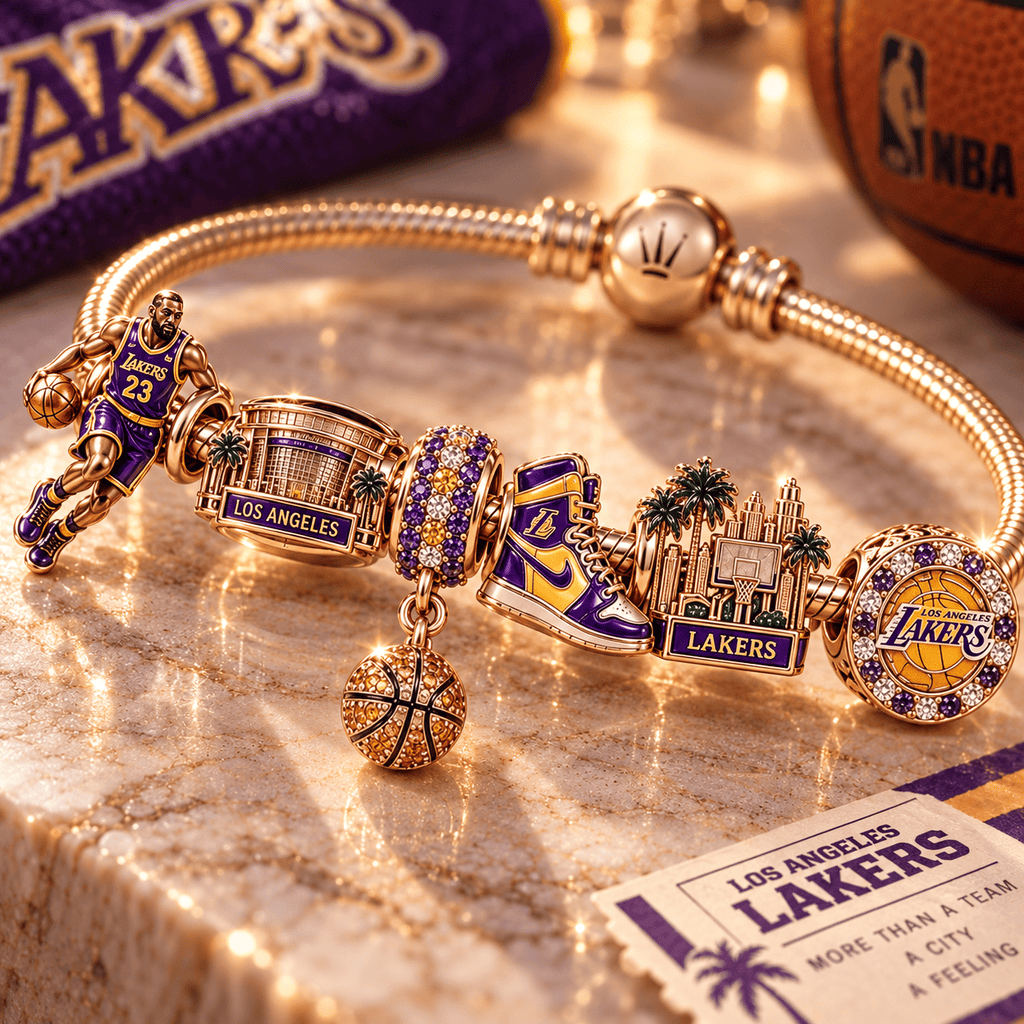 LAL Gold Charm Bracelet Set NHVH