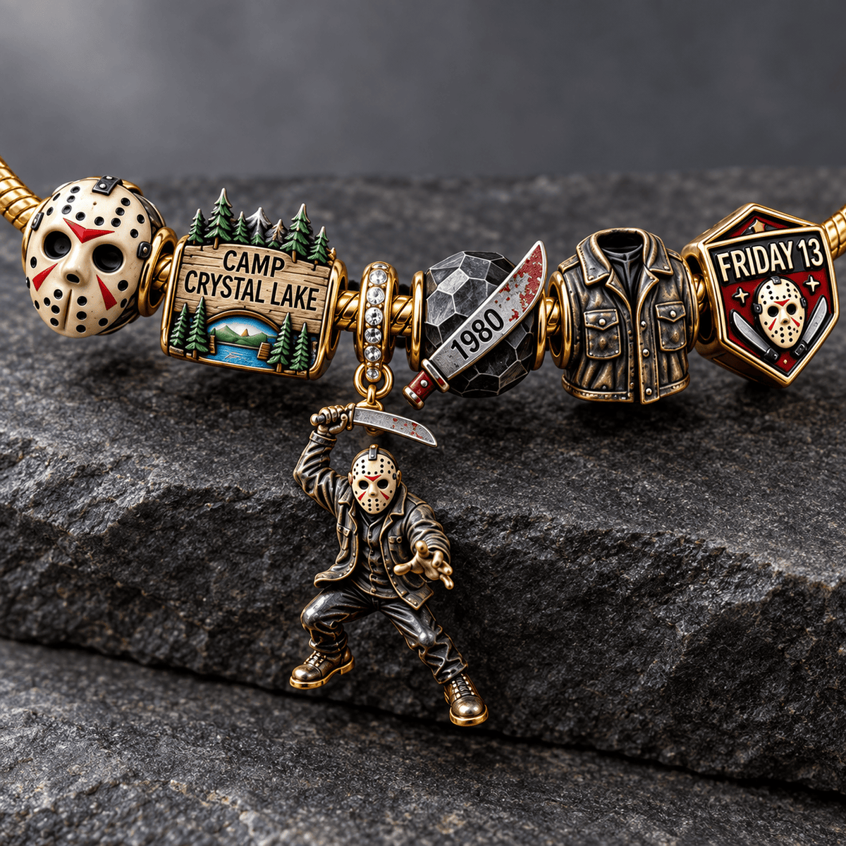 JVH Silver Charm Bracelet Set NTVA