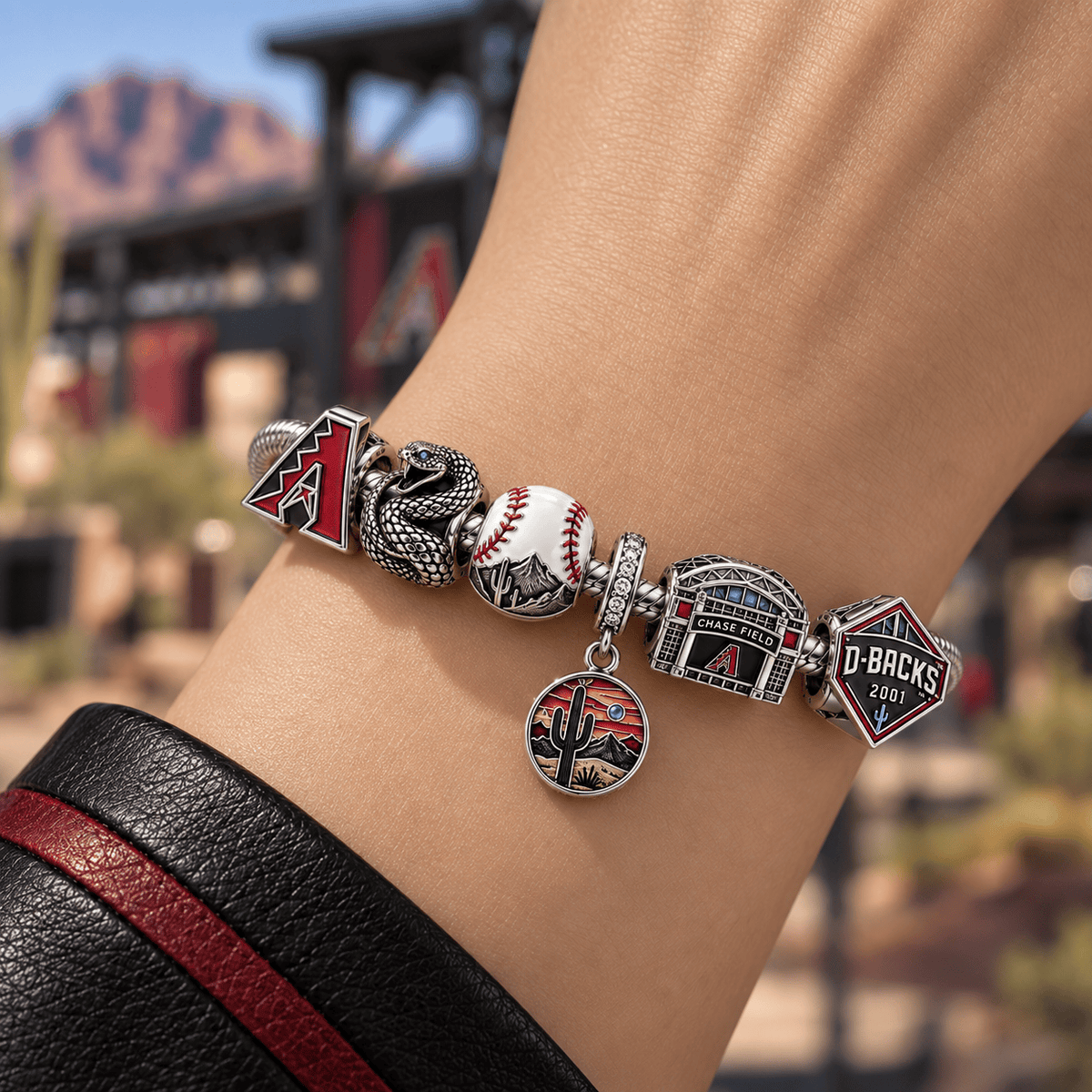 AZDB Silver Charm Bracelet Set PTT