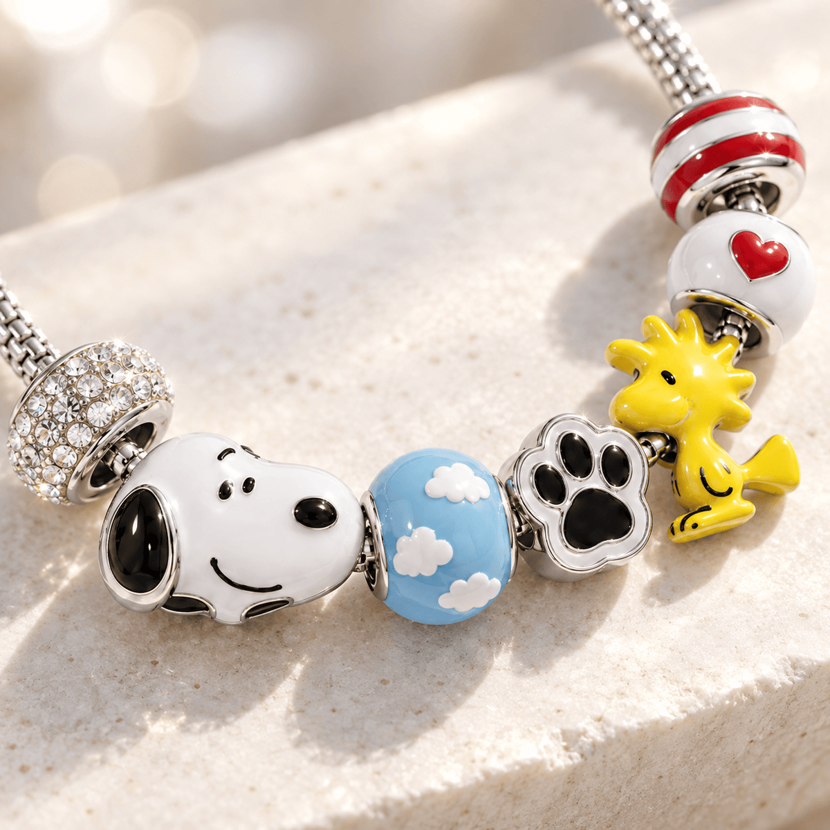 SNPY Silver Charm Bracelet Set BMD