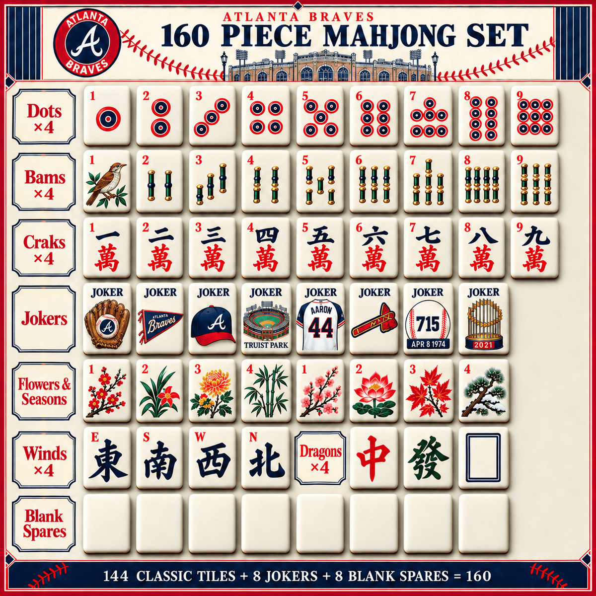 Premium ALB Mahjong Tiles Set TTMH