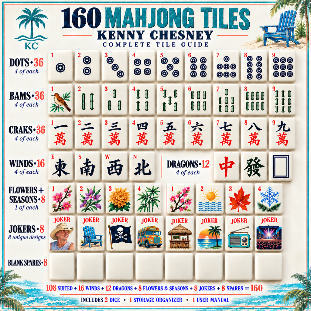 Premium KNCN Mahjong Tiles Set TTMH