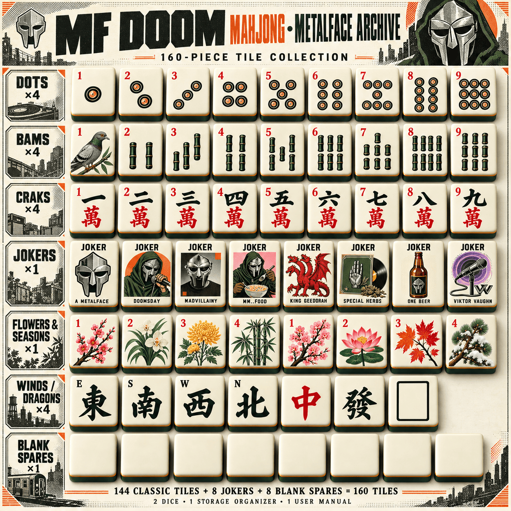 Premium MFD Mahjong Tiles Set PVNA