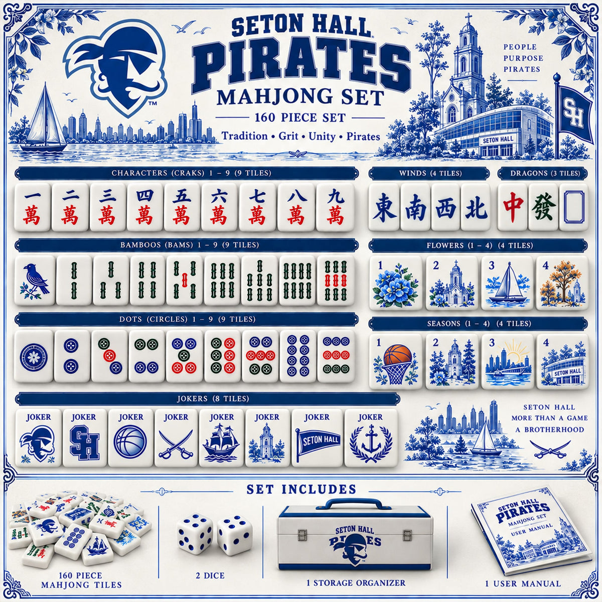 Premium SHP Mahjong Tiles Set TNSM