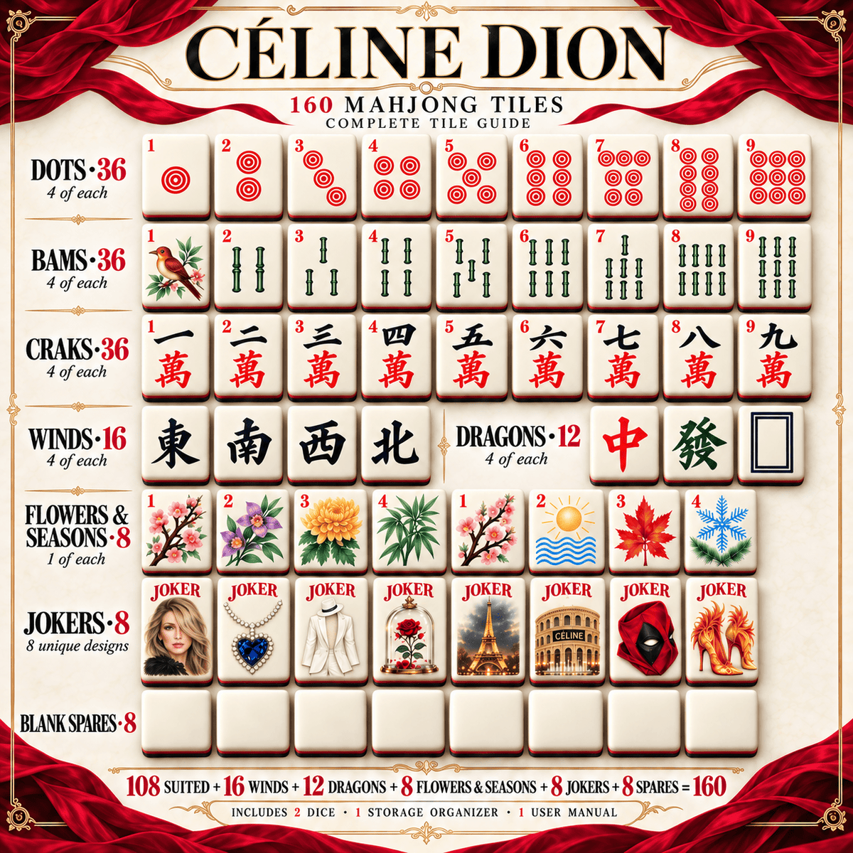 Premium CLDO Mahjong Tiles Set TTMH
