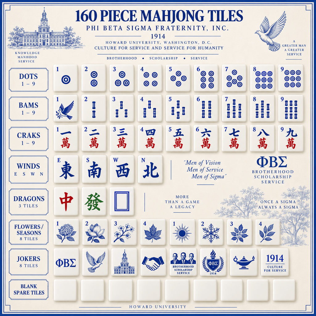 Premium PBTS Mahjong Tiles Set TNSM