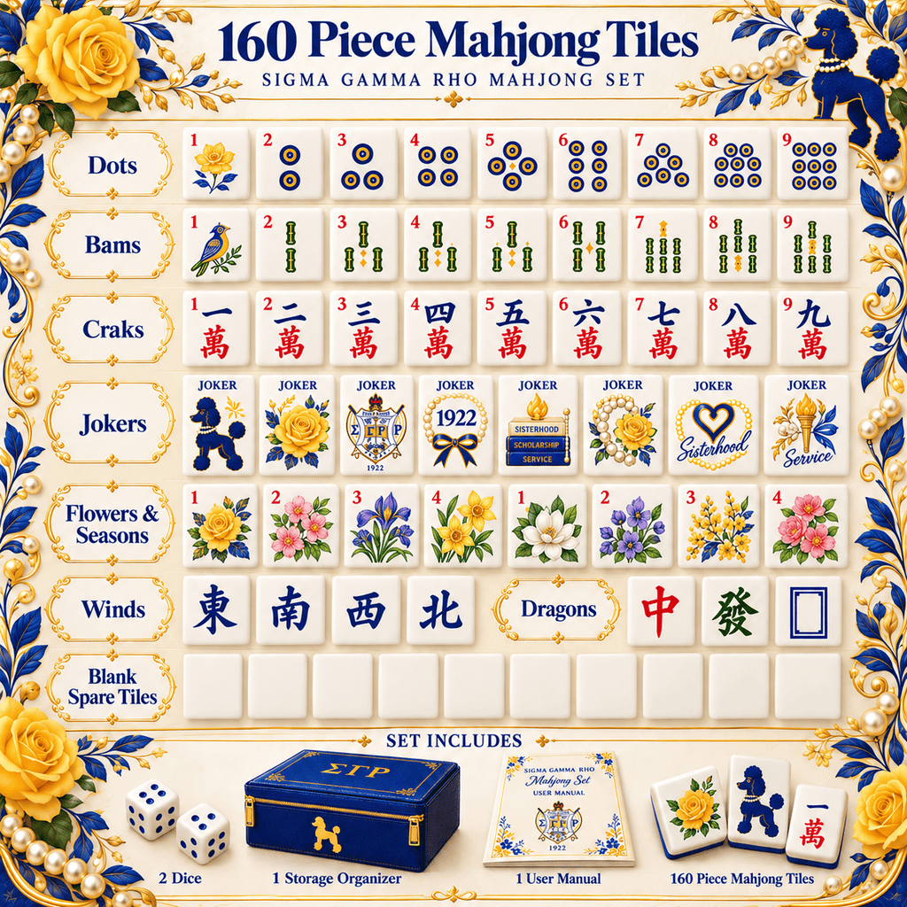 Premium SGRO Mahjong Tiles Set TNSM