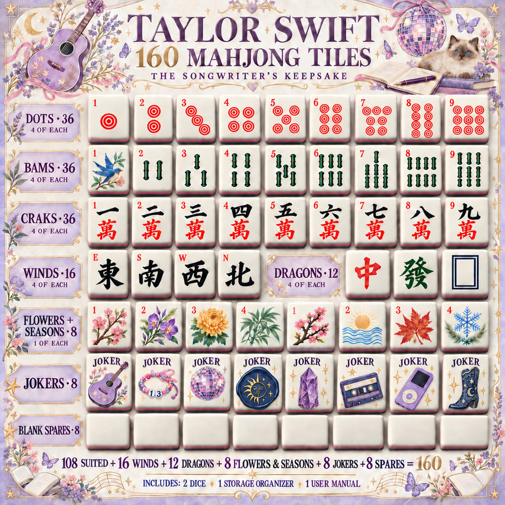 Premium TLSW Mahjong Tiles Set PVNA