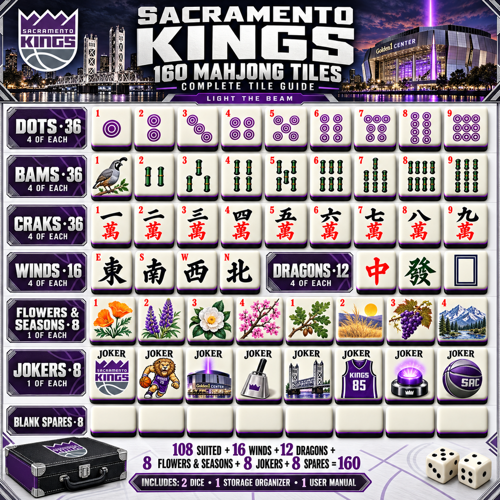 Premium SCRK Mahjong Tiles Set PVNA